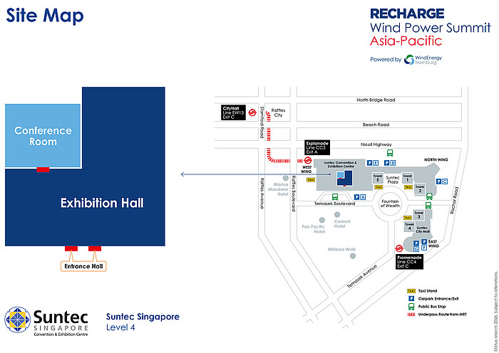 Site Map RECHARGE Wind Power Summit Asia-Pacific 2026 powered by WindEnergy Hamburg