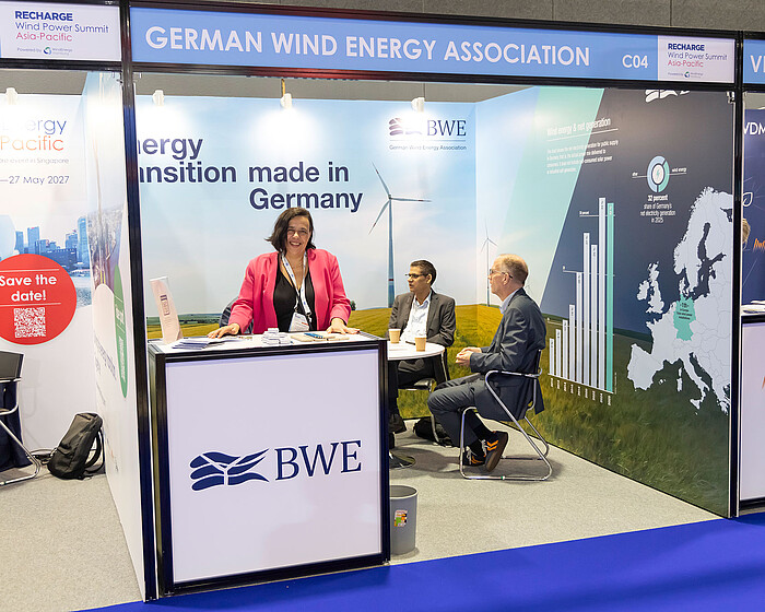 WindEnergy Asia-Pacific | Exhibition stand of the German Wind Energy Association (9 sq.m) WindEnergy Asia-Pacific | Exhibition stand of the German Wind Energy Association (9 sq.m)