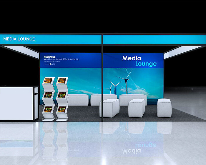 Media Lounge visualisation | RECHARGE Wind Power Summit 2026 Asia-Pacific powered by WindEnergy Hamburg